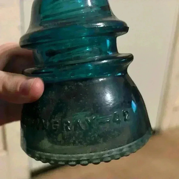 Blue And green Mix Hemingray- 42, Made In The Usa Insulator - Picture 12 of 12